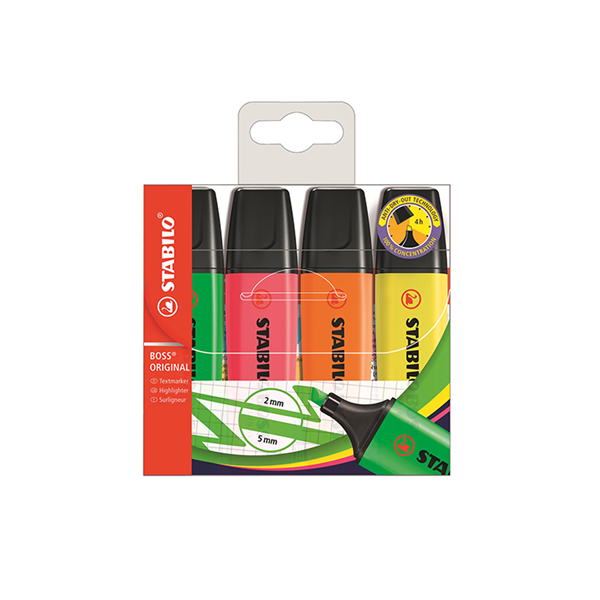 Stabilo Boss original. Set 4 u.