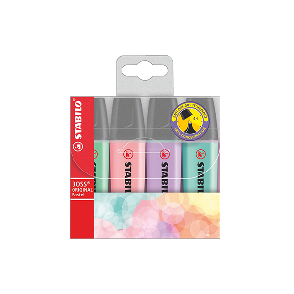 Stabilo Boss pastel. Estuche 4 u.