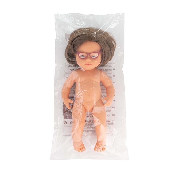 Muñeca europea 38 cm con gafas
