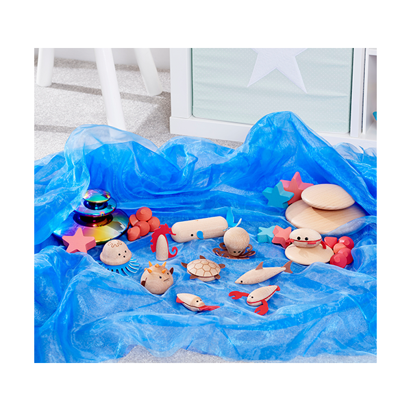 Conjunto 10 criaturas del mar de madera