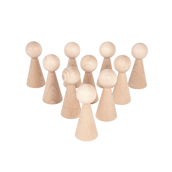 Conjunto 10 figuritas madera 100 mm