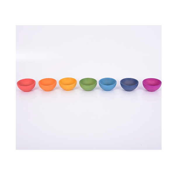 Bol heurístico madera arcoíris Ø92 mm. Set de 7