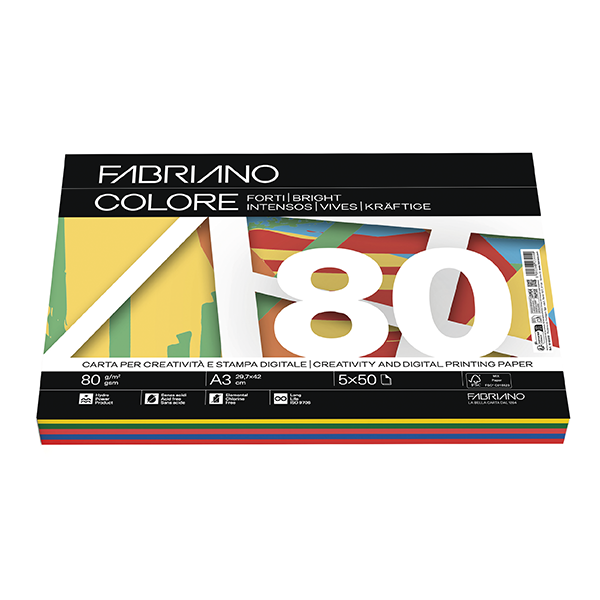 Papel colores intensos surtidos A3 80 g 250 h.
