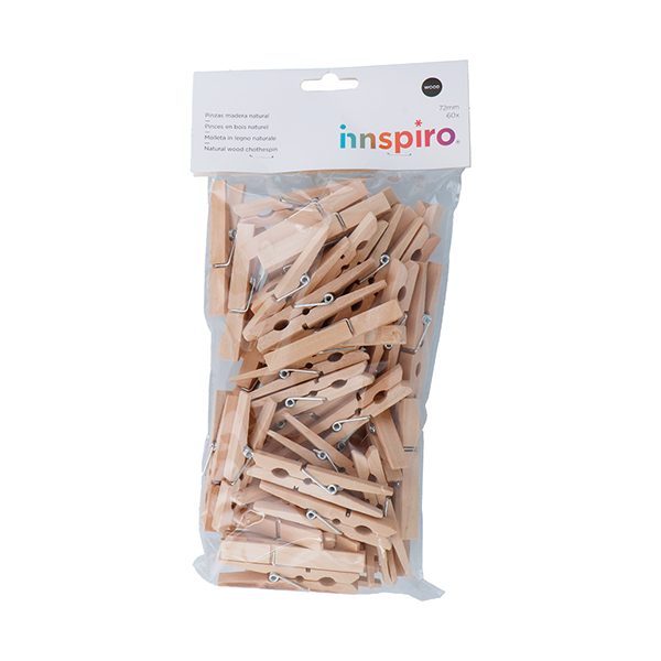 Pinzas grandes mandera natural 60 u.
