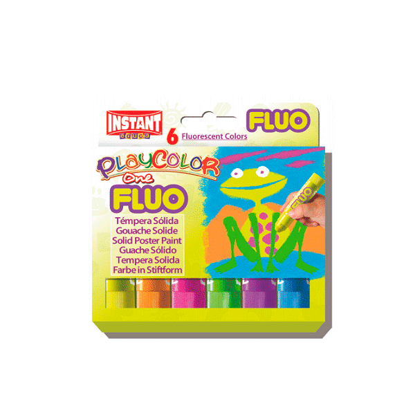 Témpera Playcolor one fluor. Caja 6 u.