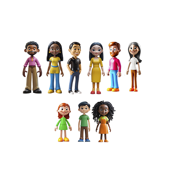 Familias del mundo diversas 9 figuras