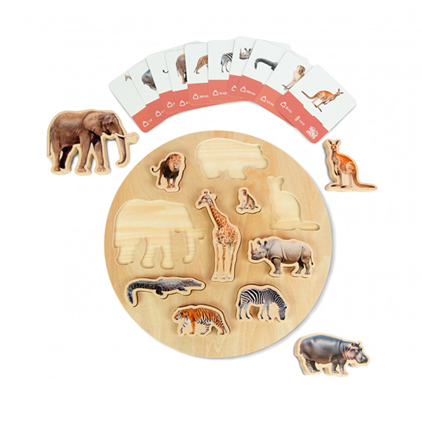 Encaje madera animales de la selva