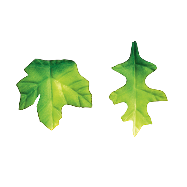 Hojas verdes de tela. Set 200 u.