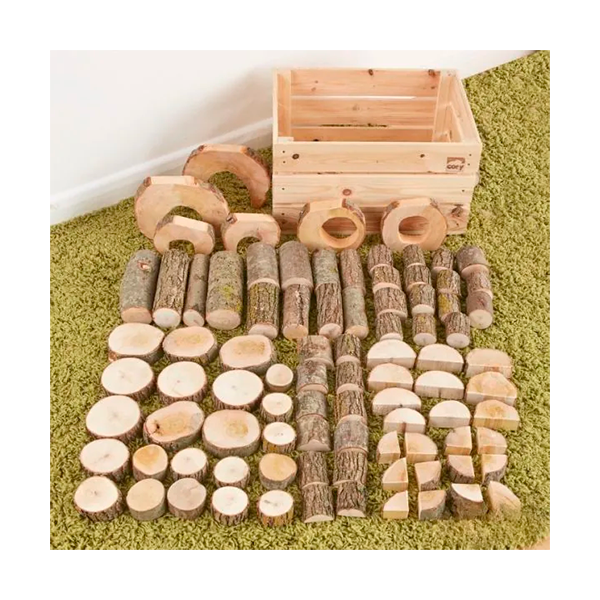 Piezas madera natural. Kit 90 u.