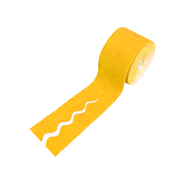 Pack 2 rollos borde decor. cartón ond. 10 cm. Amarillo (1)