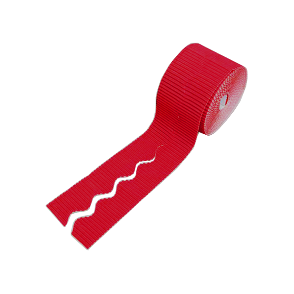 Pack 2 rollos borde decor. cartón ond. 10 cm. Rojo (1)